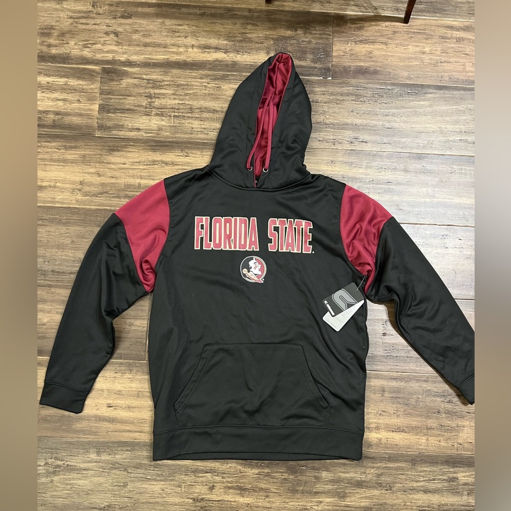 NWT men’s FSU Florida State black hoodie sweatshirt sz L